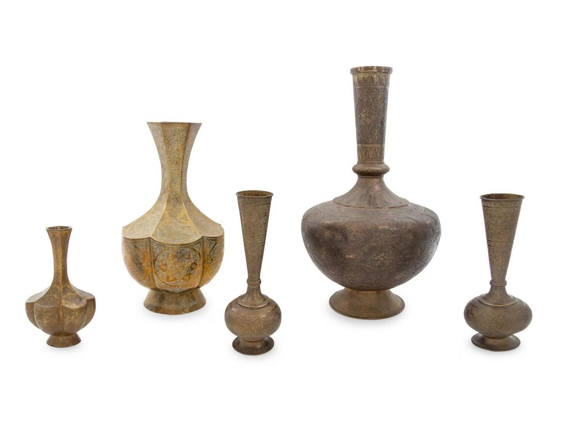 Five Persian Brass Vases (1 of 1)