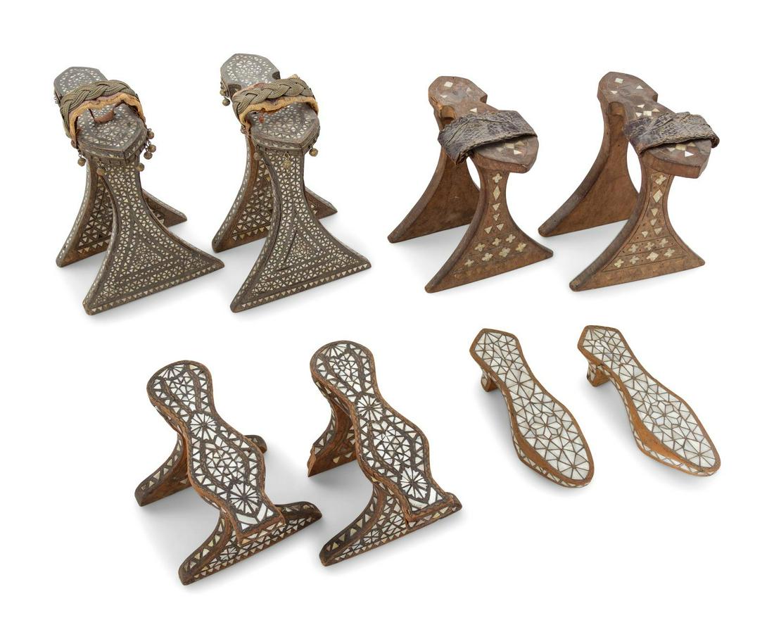 Four Pairs of Syrian and Ottoman Mother-of-Pearl Inlaid (1 of 2)