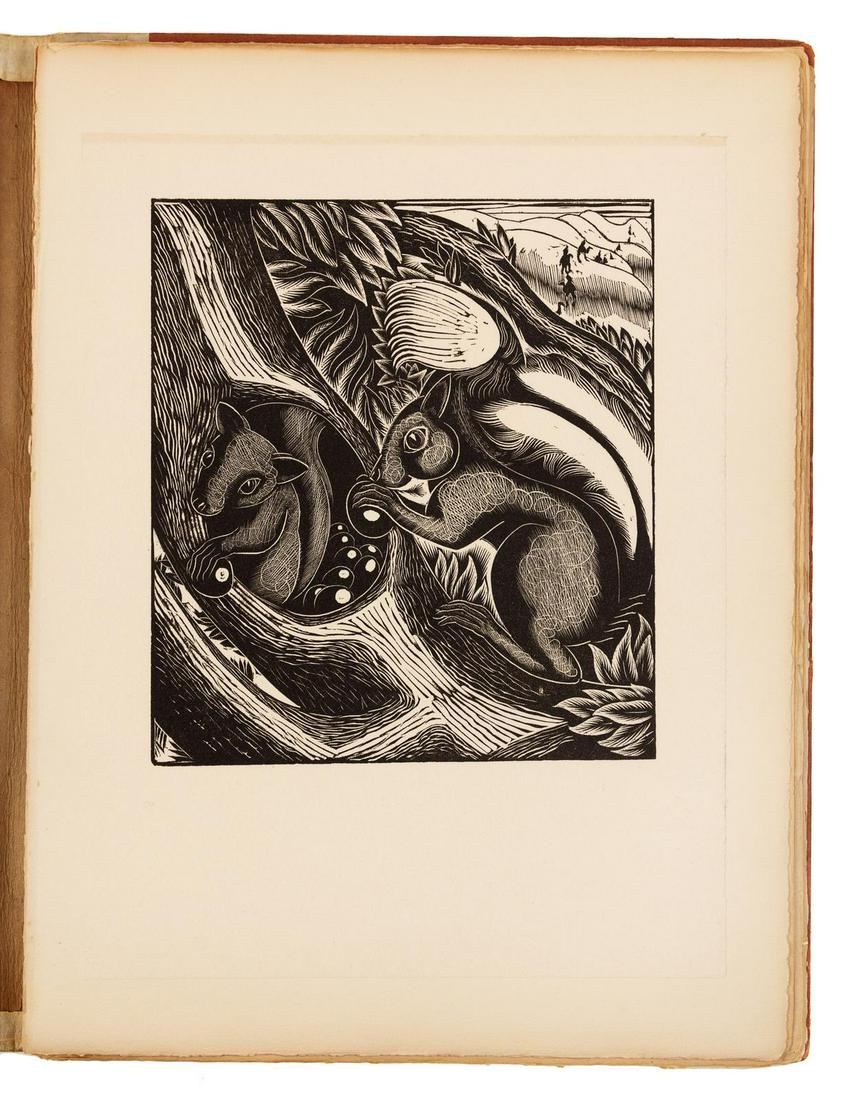 [FINE PRESS]. UNDERWOOD, Leon. Animalia; or, Fibs about: [FINE PRESS]. UNDERWOOD, Leon. Animalia; or, Fibs about Beasts. New York: Payson & Clarke, Limited, 1926. Folio (320 x 240 mm). Woodcut proofs to dedication leaf and title-page, 16 woodcut proofs (of 