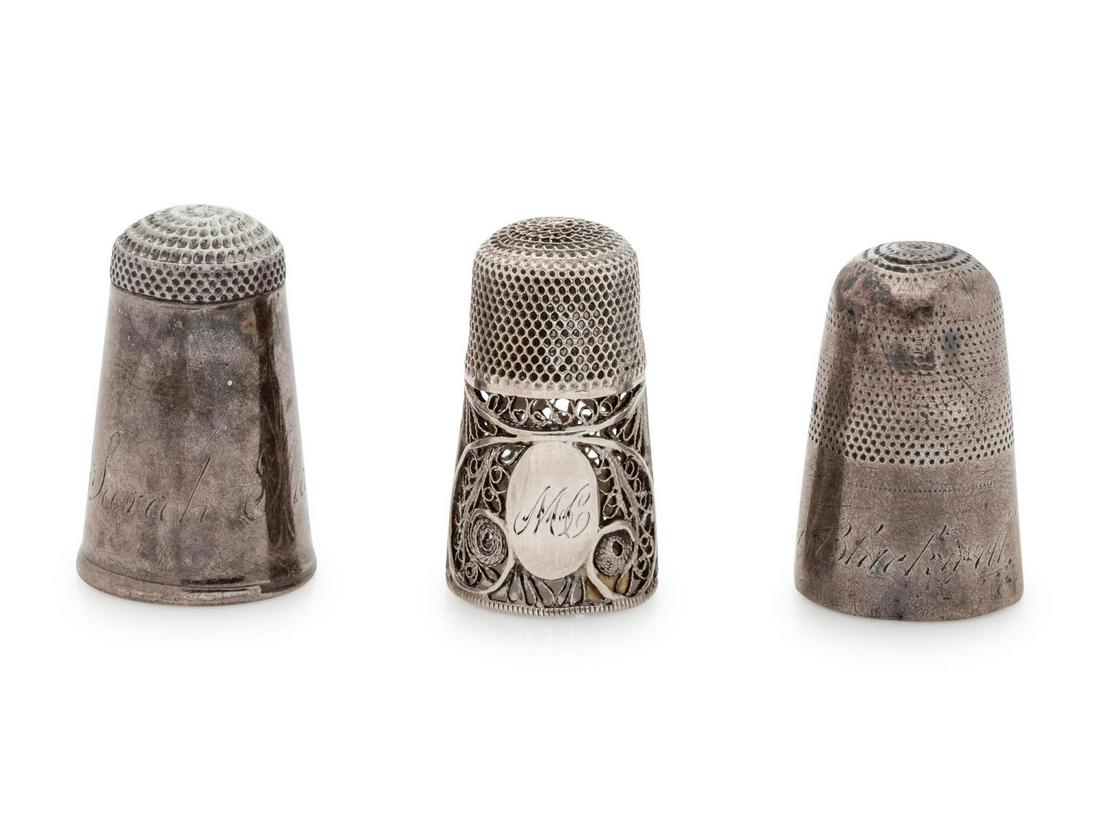 Three George III Silver Thimbles (1 of 2)