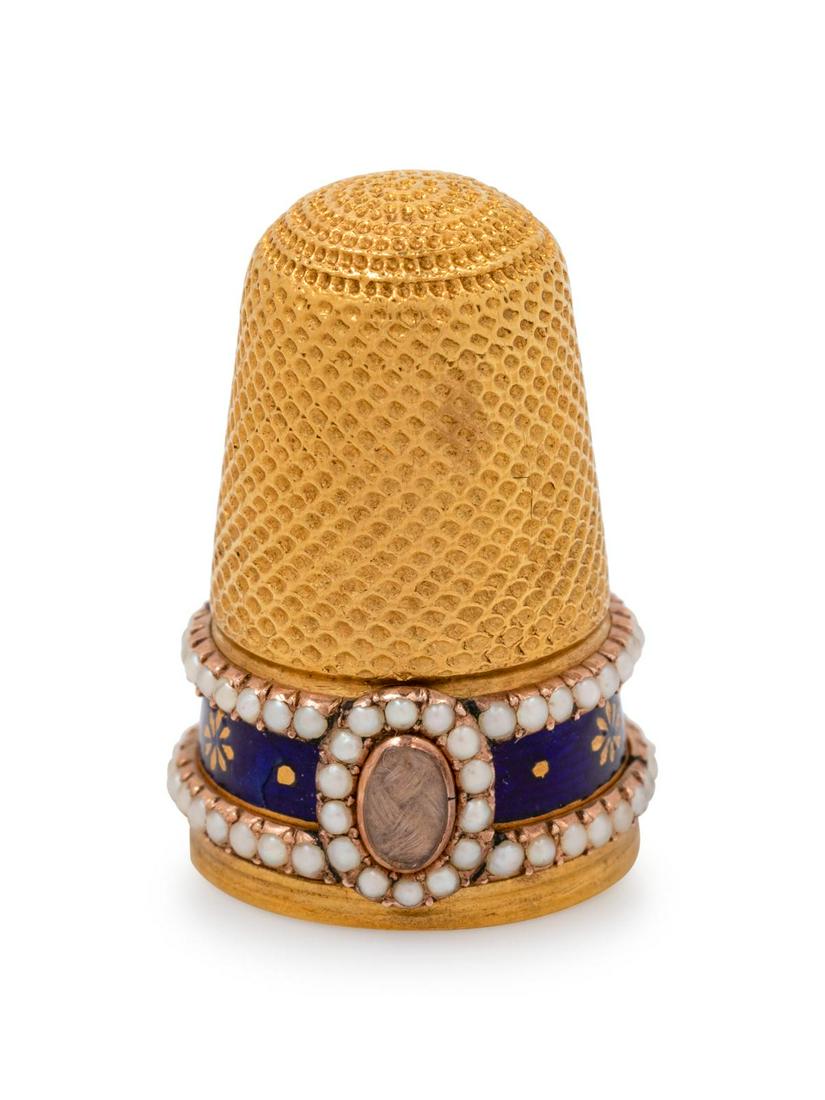 A Georgian Yellow Gold, Enamel and Pearl-Inset (1 of 3)