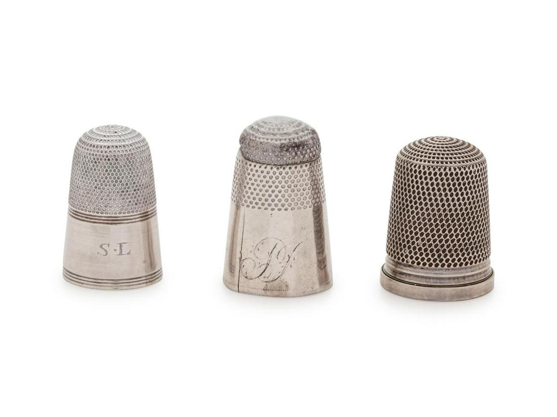 Three Georgian Silver Thimbles (1 of 2)