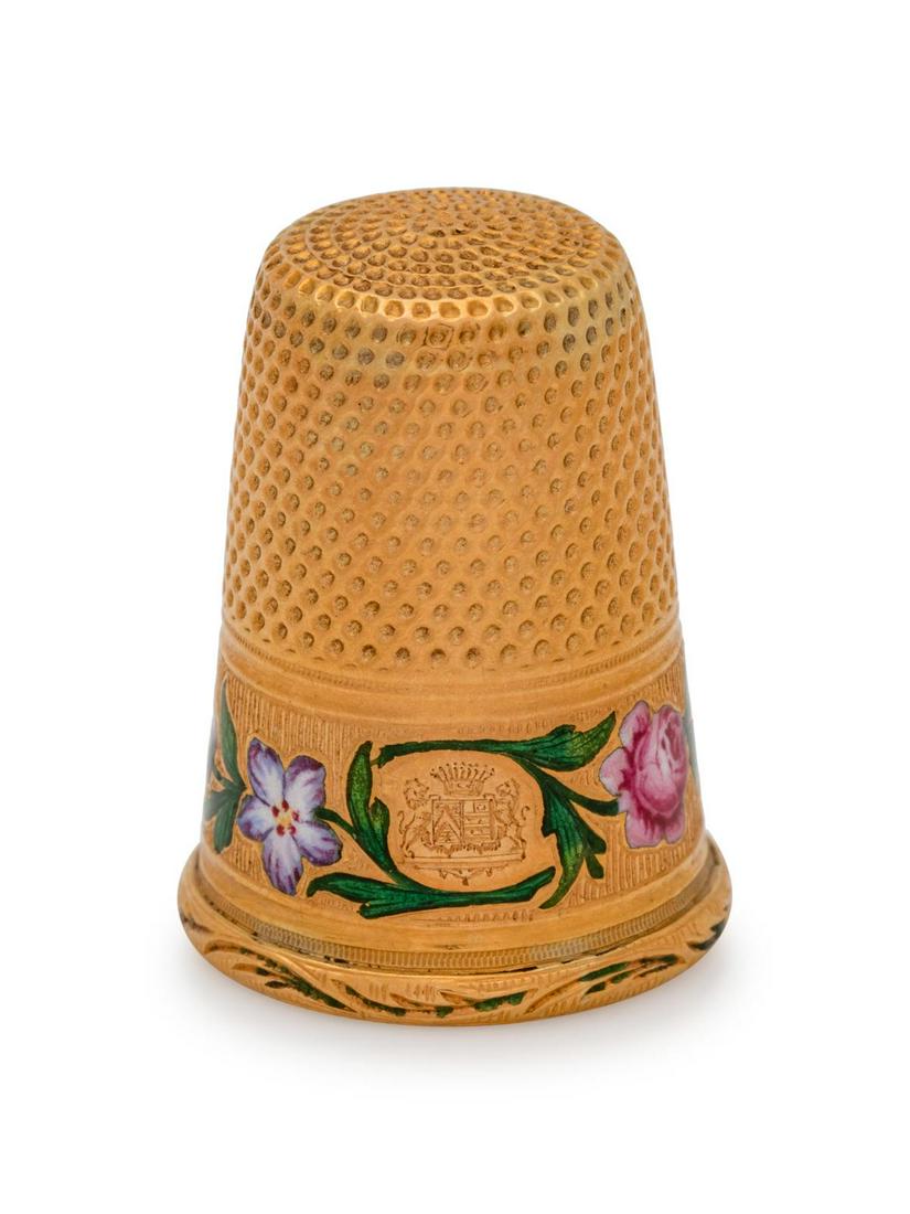 A French Yellow Gold and Enamel Thimble (1 of 2)