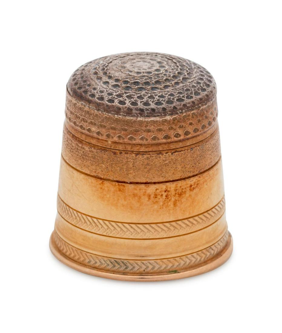 A Spanish Yellow Gold and Silver Thimble (1 of 2)