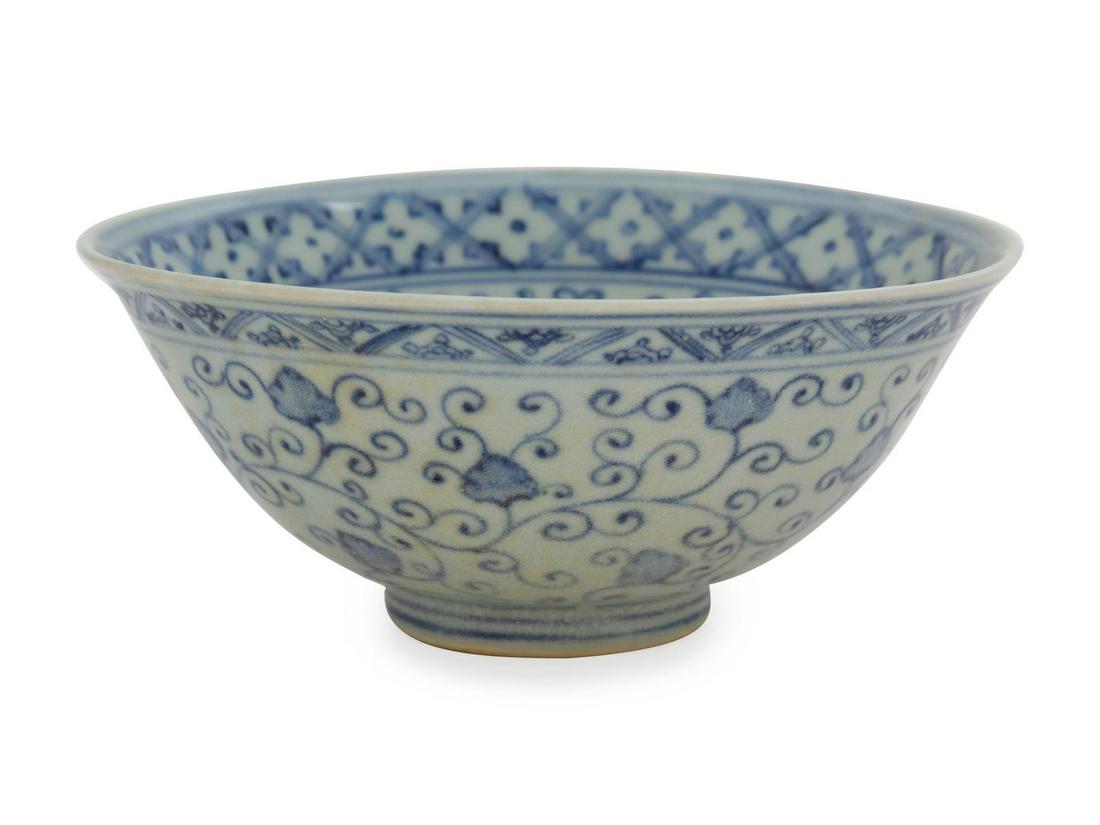 A Chinese Porcelain Bowl for the Southeast Asian Market: A Chinese Porcelain Bowl for the Southeast Asian Market Ming Dynasty, 16th/17th Century Height 2 1/2 x diameter 5 3/4 inches. Property from a Connecticut Collector