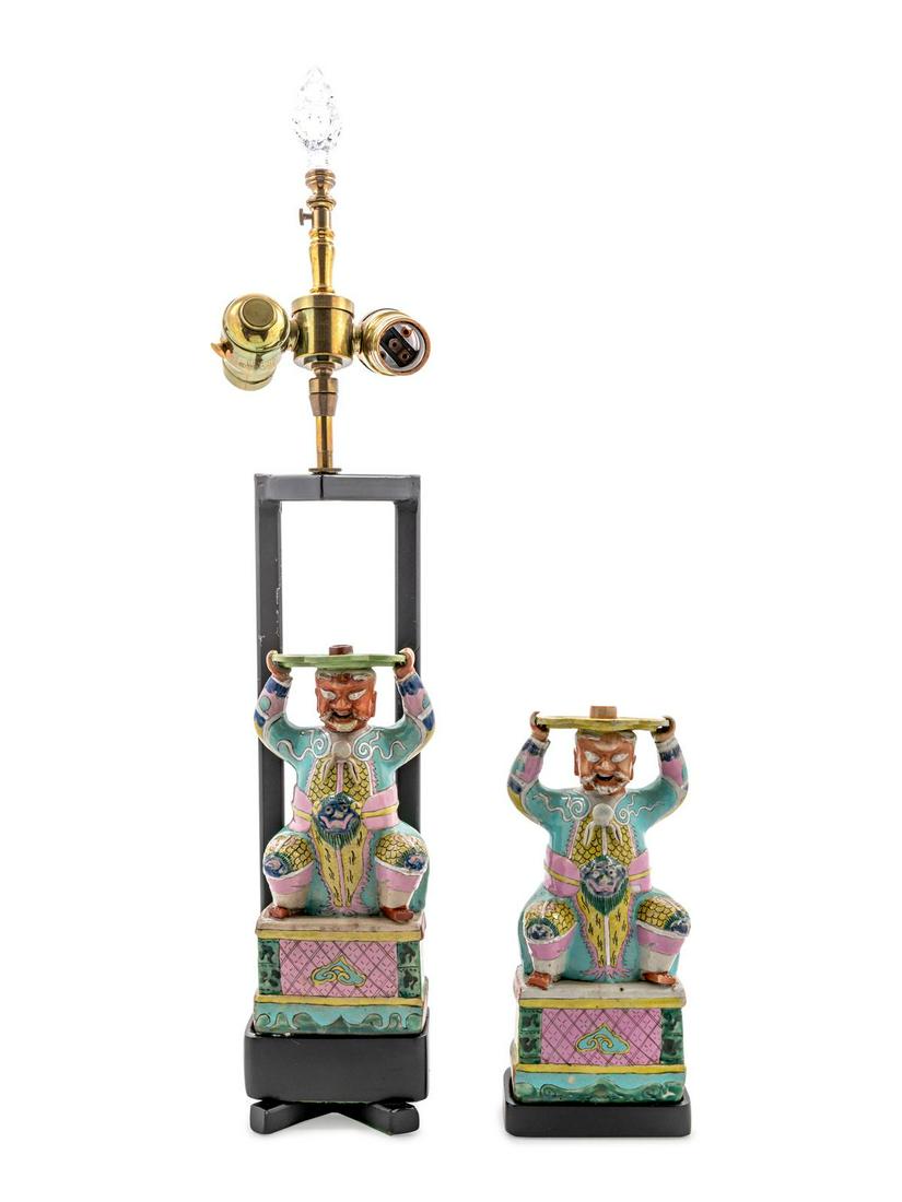 Two Chinese Export Porcelain Famille Rose Guardian-Form (1 of 1)