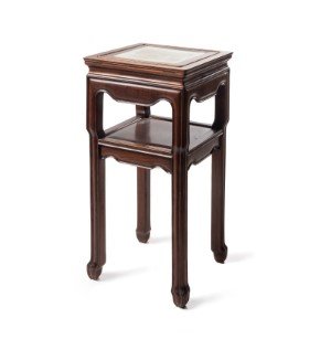 A Chinese Hardwood Table: A Chinese Hardwood Table 20th Century Height 31 1/2 x width 15 1/2 x depth 15 1/2 inches.