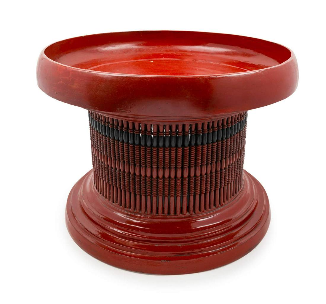 A Chinese Export Red Lacquer Side Table (1 of 3)