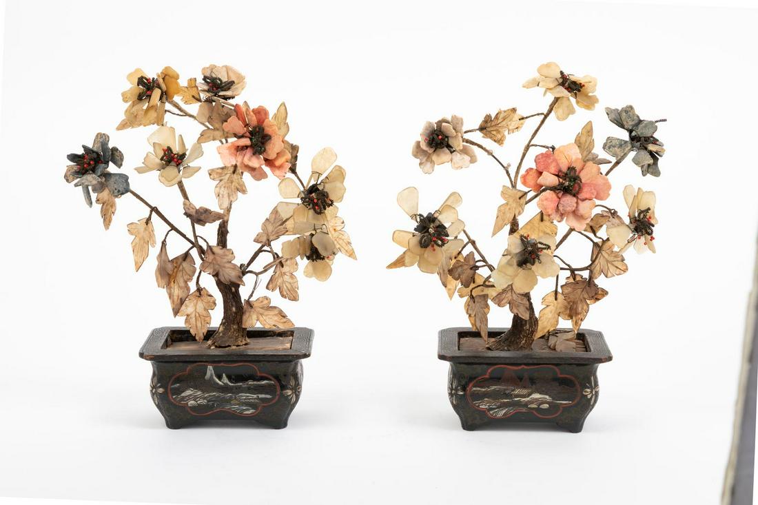 A Pair of Chinese Hardstone Trees (1 of 4)