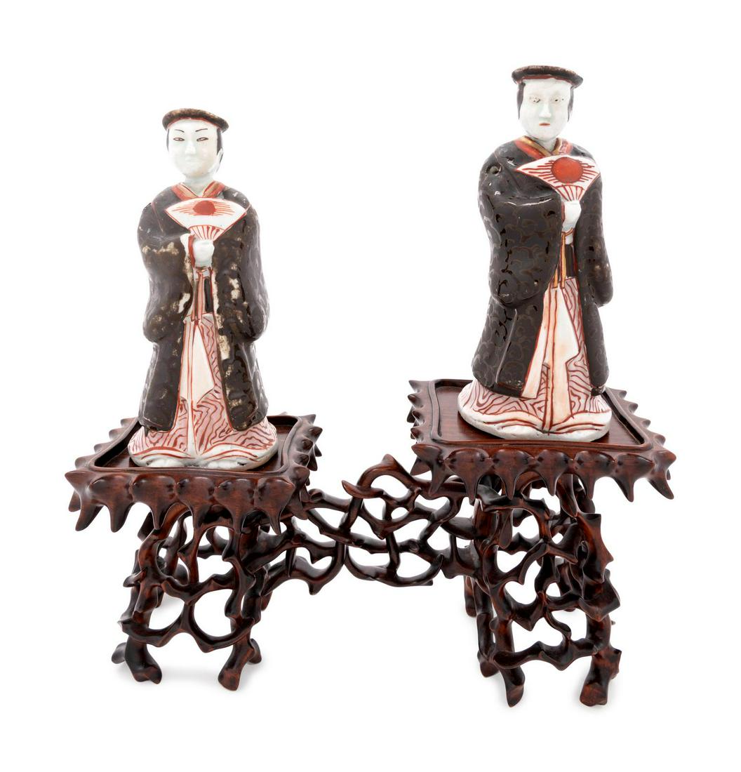 A Pair of Chinese Porcelain Figural Incense Holders (1 of 2)
