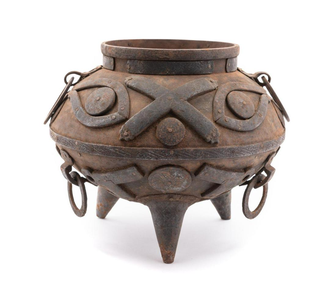 A Japanese Cast Iron Tripod Incense Burner: A Japanese Cast Iron Tripod Incense Burner Height 9 x diameter 6 inches. Property from the Estate of John Spencer, Rhinelander, Wisconsin