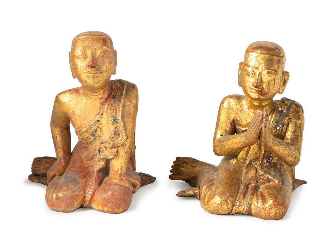 Two Burmese Gilt Lacquer Figures (1 of 2)