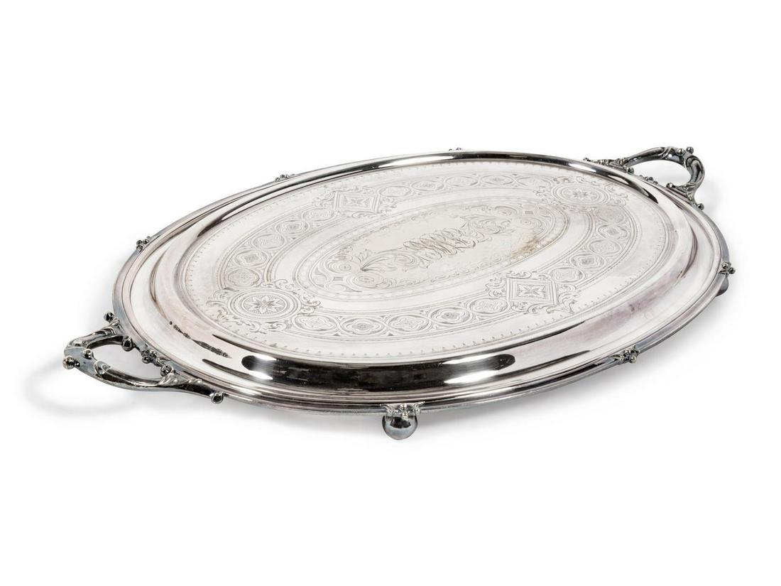 An English Silver-Plate Tray (1 of 1)