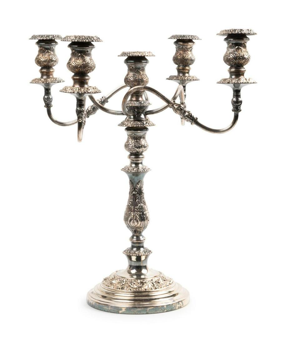 A Silver-Plate Five-Light Candelabrum (1 of 1)