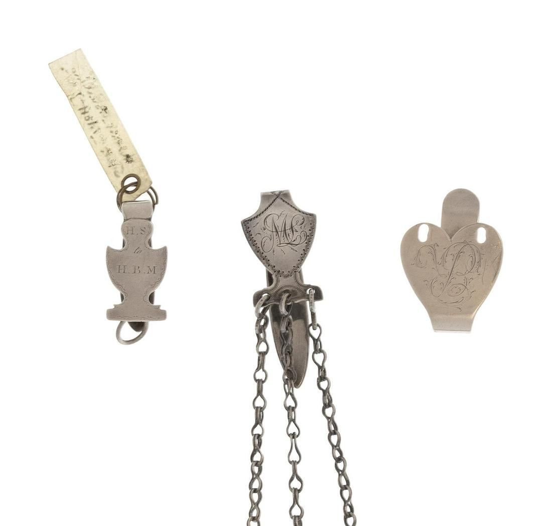 An American Silver Chatelaine Clip and Chains (1 of 2)