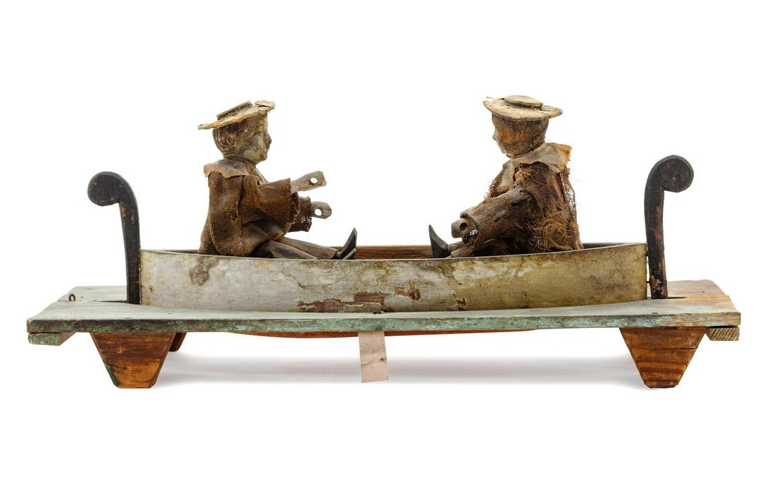 A Painted Wood "Gondola" Rocking Toy: A Painted Wood "Gondola" Rocking Toy Length 13 inches. Property from the Collection of Jonathan Hoffman, Chicago, Illinois