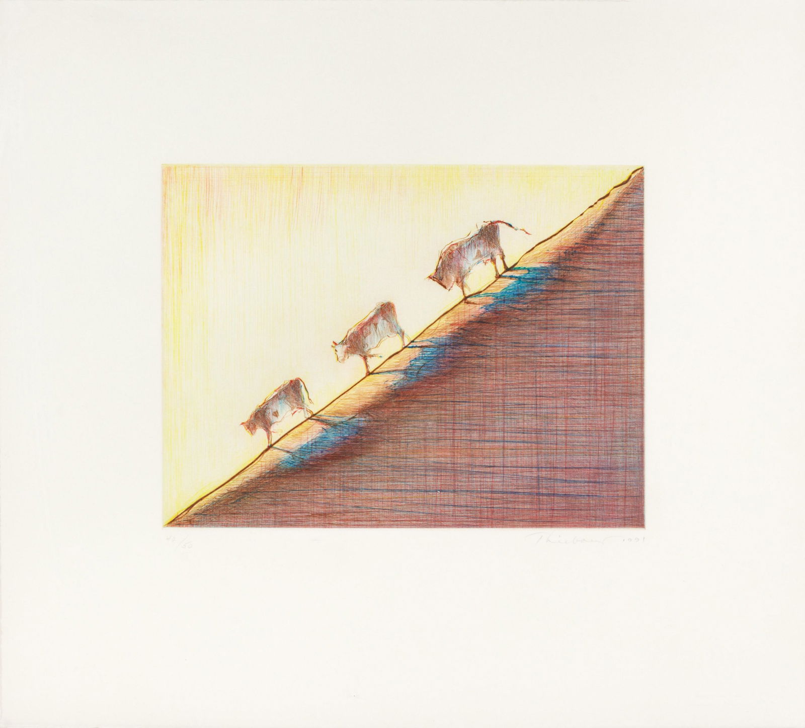 Wayne Thiebaud (American, b. 1920) Three Cows, 1991 (1 of 2)