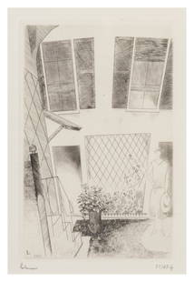 Jean-Emile Laboureur (French, 1877-1943) La Maison de: Jean-Emile Laboureur (French, 1877-1943) La Maison de Marie, 1925 etching and aquatint signed and numbered 31/45 in pencil 5 1/2 x 3 5/8 inches. Provenance: Richard Reed Armstrong Fine Art, Chicago, I