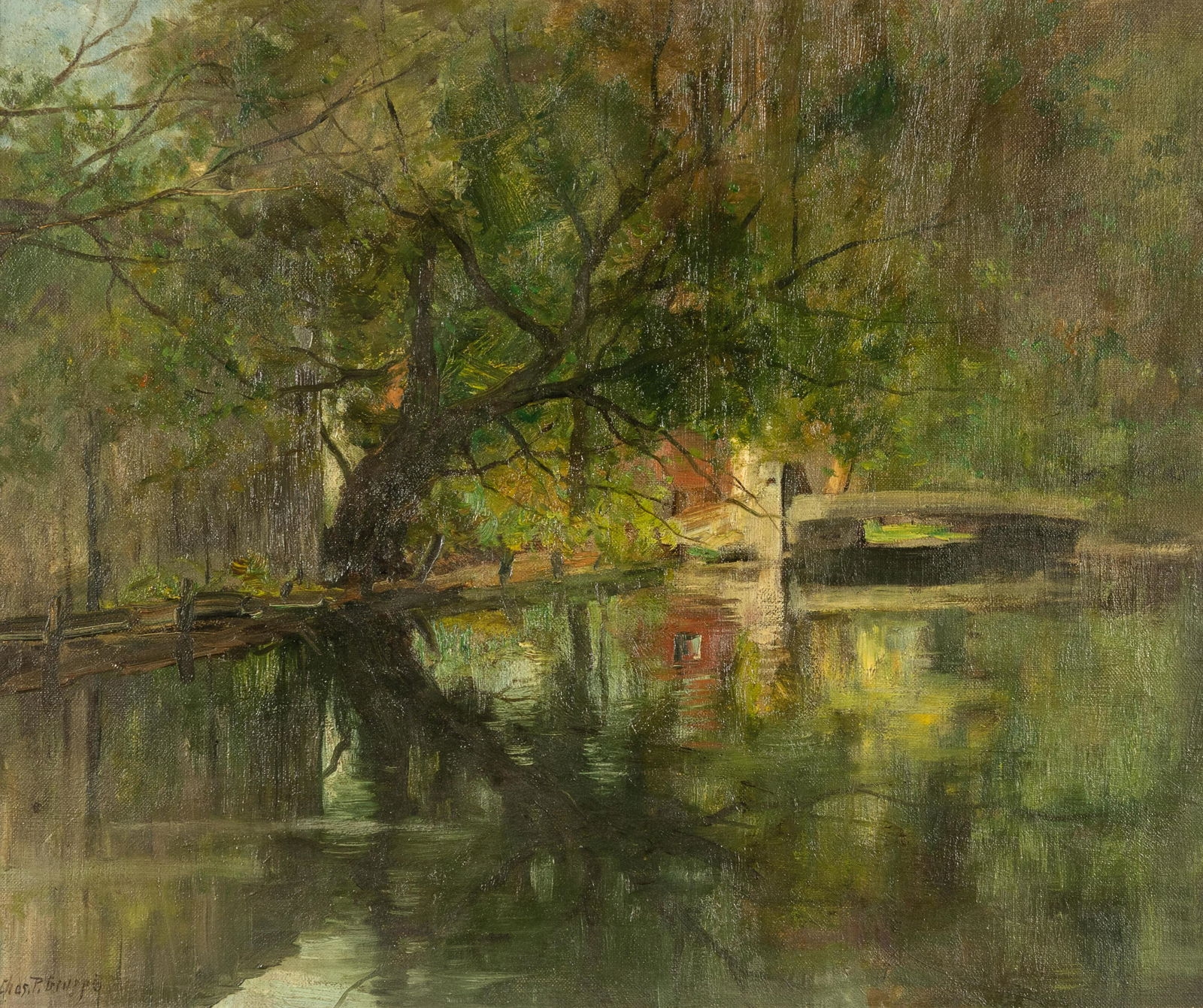 Charles Gruppe (American, 1860 - 1940) Canal in Summer (1 of 2)