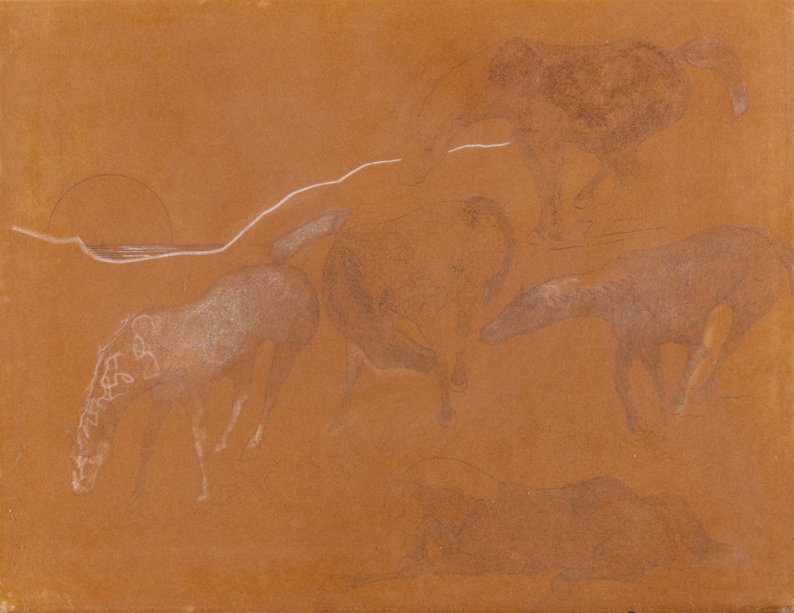 Stanley Boxer (American, 1926-2000) 5 Horses, 1993: Stanley Boxer (American, 1926-2000) 5 Horses, 1993 pencil and pastel on sandpaper signed and dated indistinctly (lower right) 19 3/8 x 25 5/8 in. Salander-O'Reilly Galleries, New York Property from th
