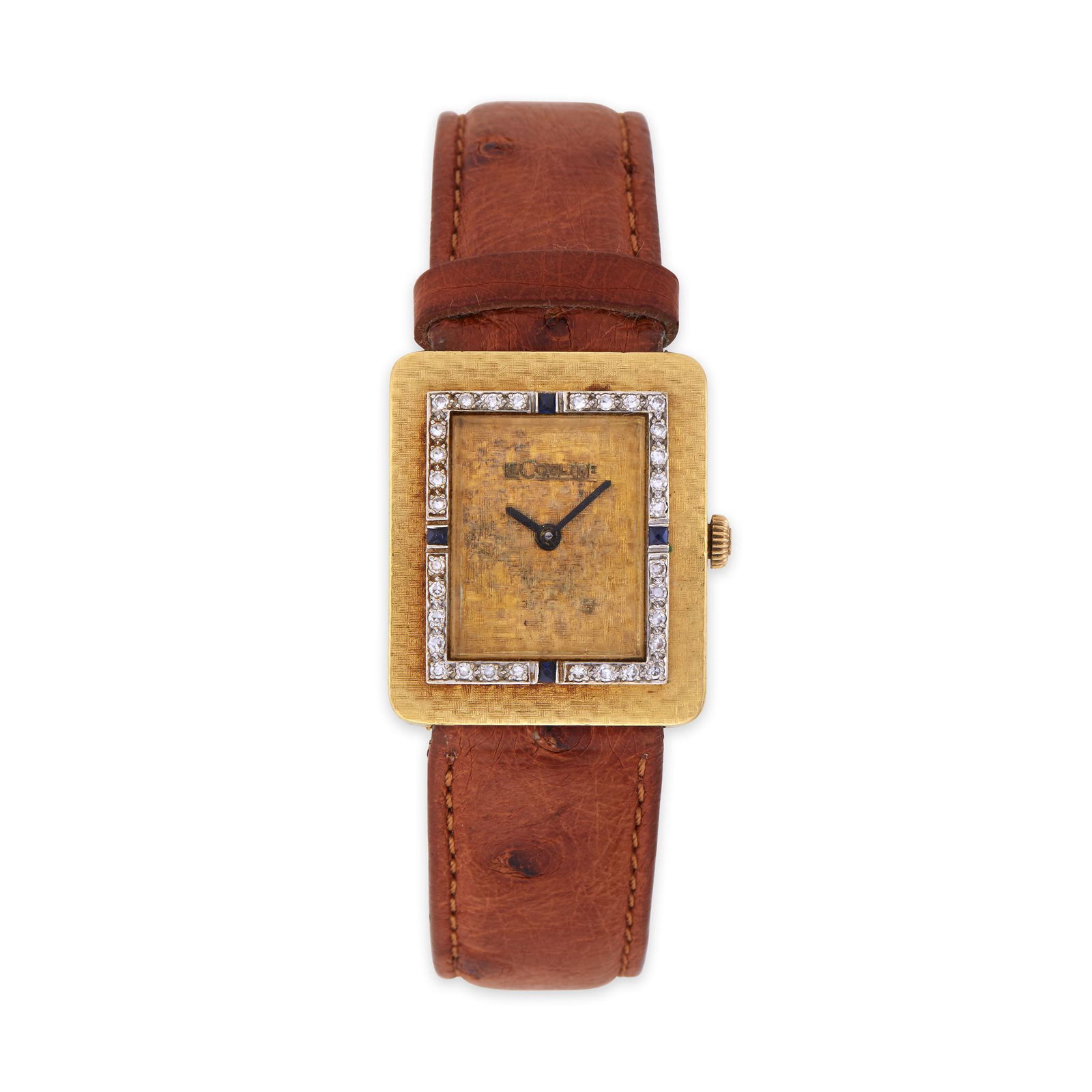 An eighteen karat gold, diamond, and sapphire strap (1 of 1)