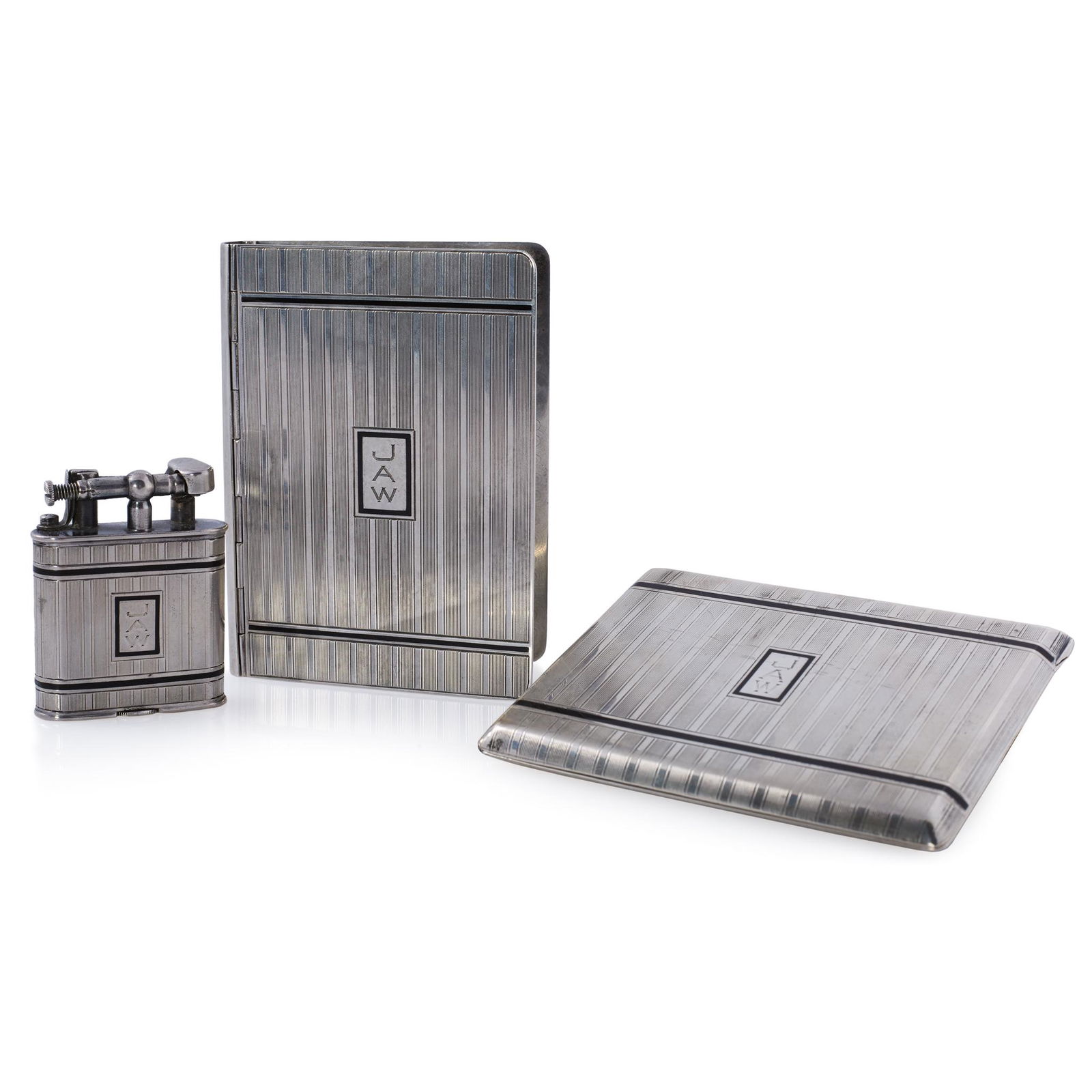 A suite of monogrammed sterling silver men's items (1 of 1)