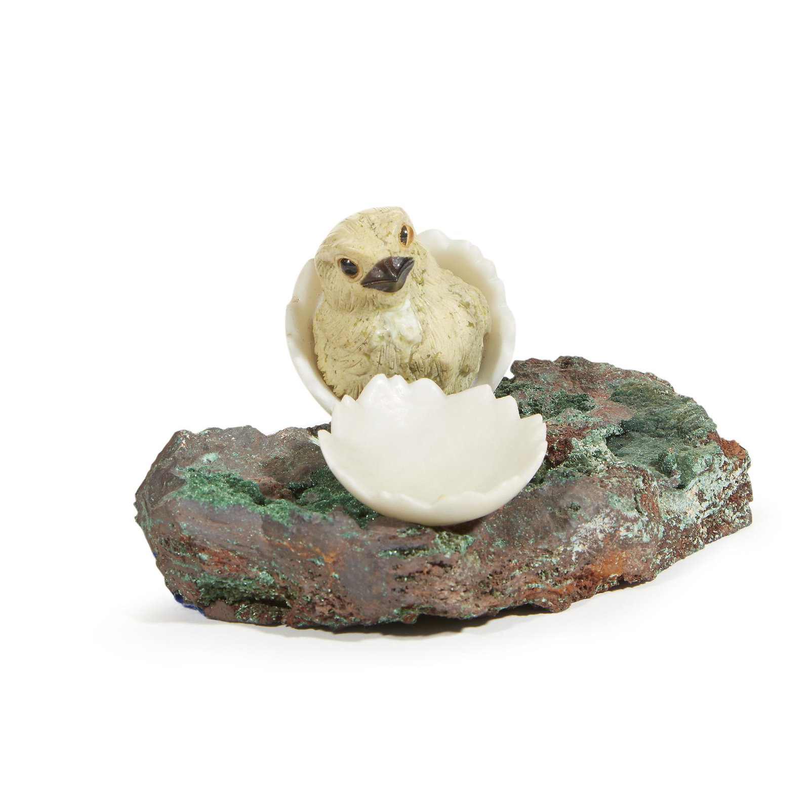 Two hardstone bird-form table ornaments, 20th century (1 of 2)