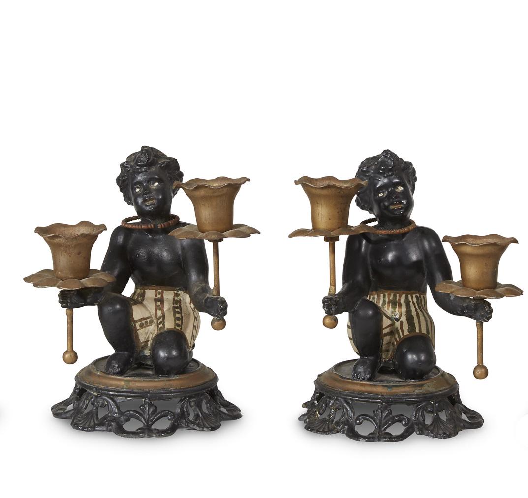 A pair of 'exotic' figural candlesticks, late 19th (1 of 1)