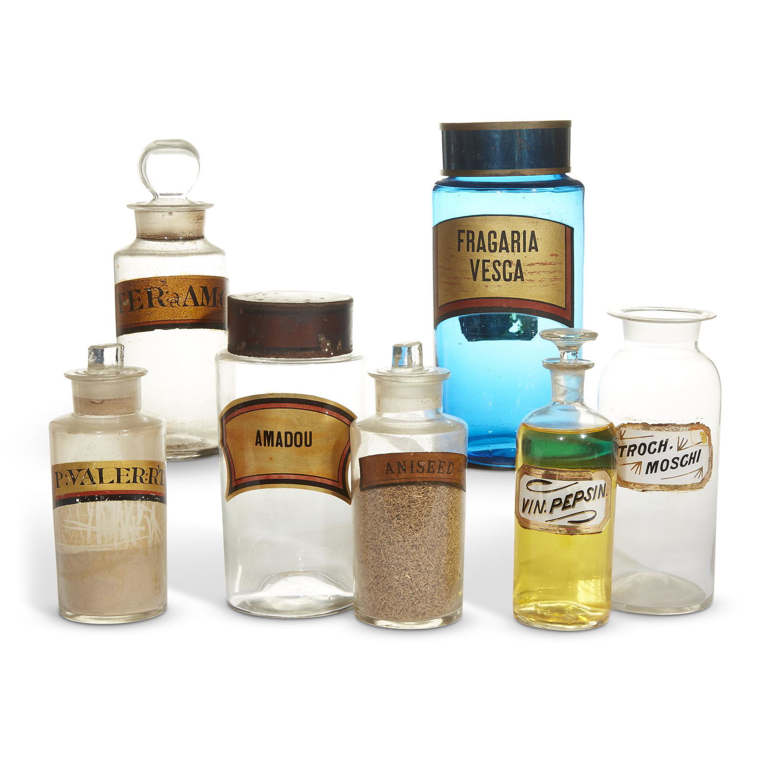 A collection of seven assorted glass apothecary jars (1 of 1)