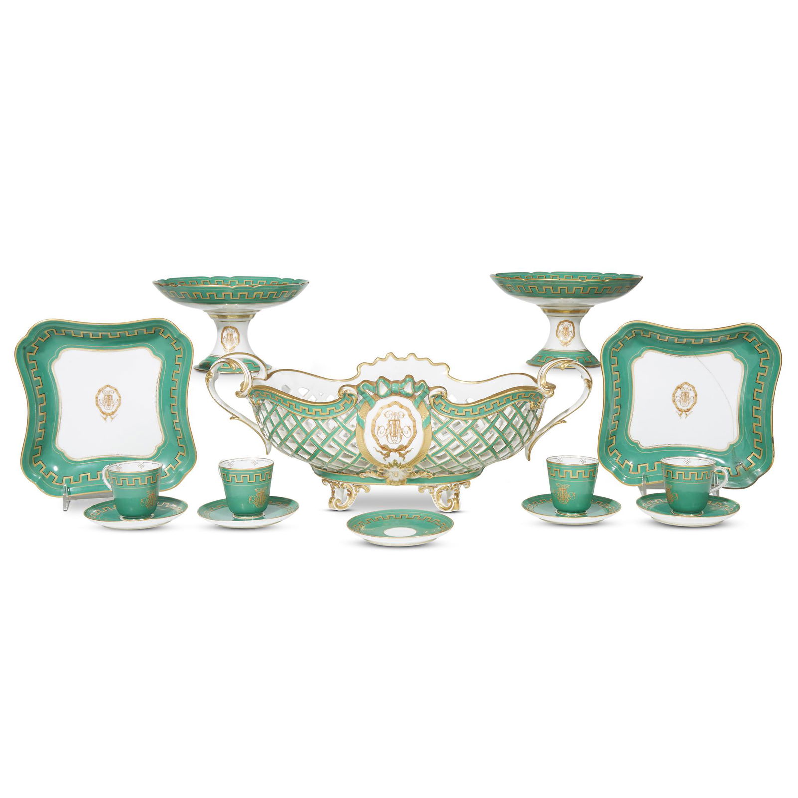 A Paris porcelain parcel-gilt and green ground table (1 of 1)