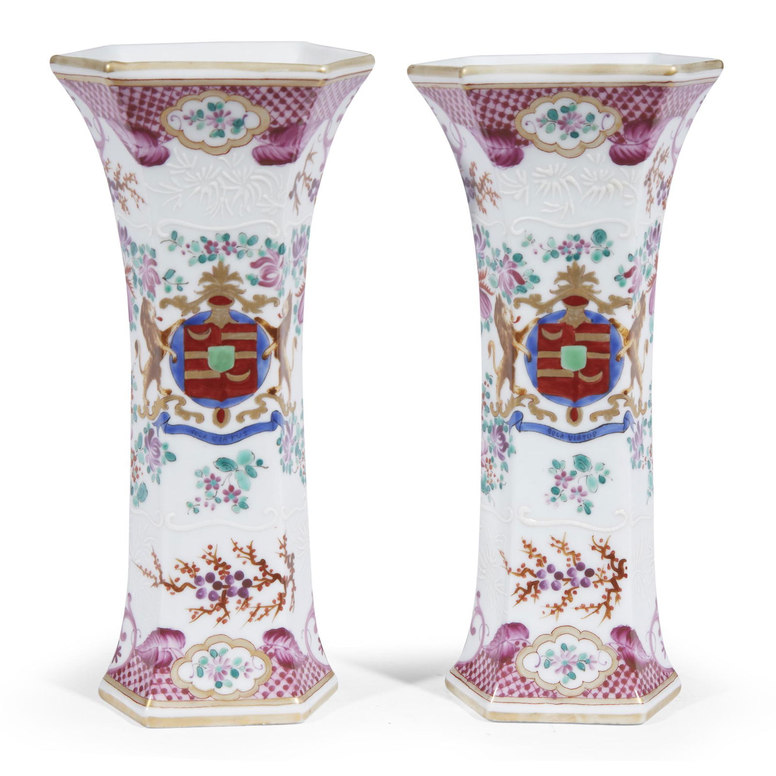 A pair of Samson armorial beaker vases, Late 19th (1 of 1)