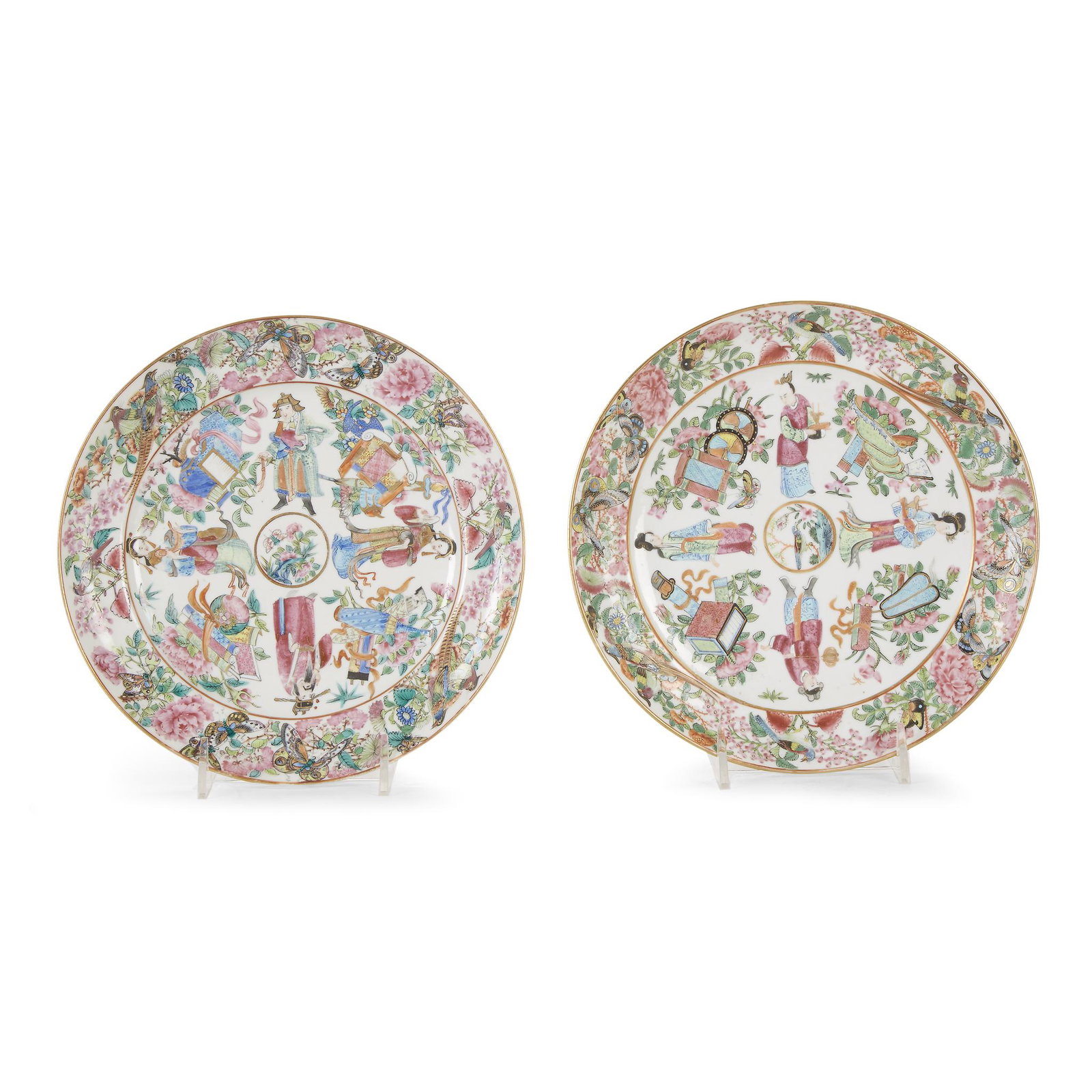 Pair of Rose Medallion porcelain plates, 19th century (1 of 1)