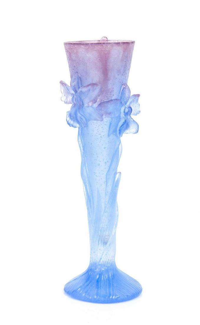 Daum, Attribution France, 20th Century Vase: Daum, Attribution France, 20th Century Vase pate-de-verre glass H 7 3/4 x Diameter 2 1/2 inches