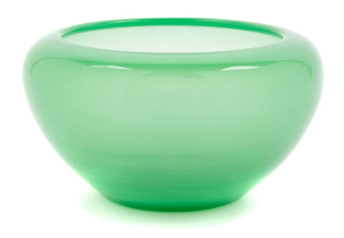 Steuben American, Early 20th Century Jade Bowl: Steuben American, Early 20th Century Jade Bowl glass Diameter 5 inches Property from a Private Collection, Spooner, Wisconsin