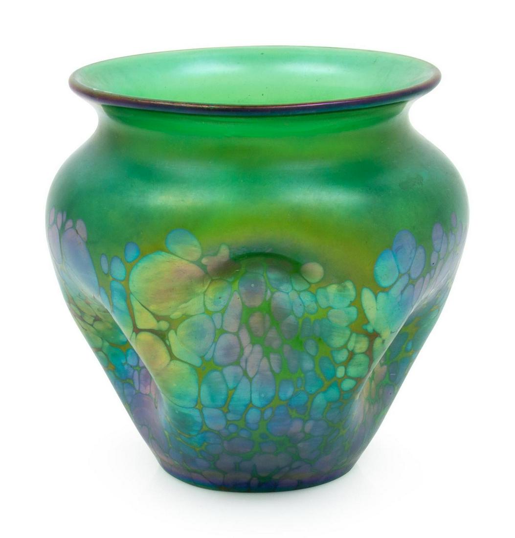 Loetz Austria, Early 20th Century Vase: Loetz Austria, Early 20th Century Vase blown glass etched Loetz Austria H 5 1/4 x Diameter 5 1/4 inches