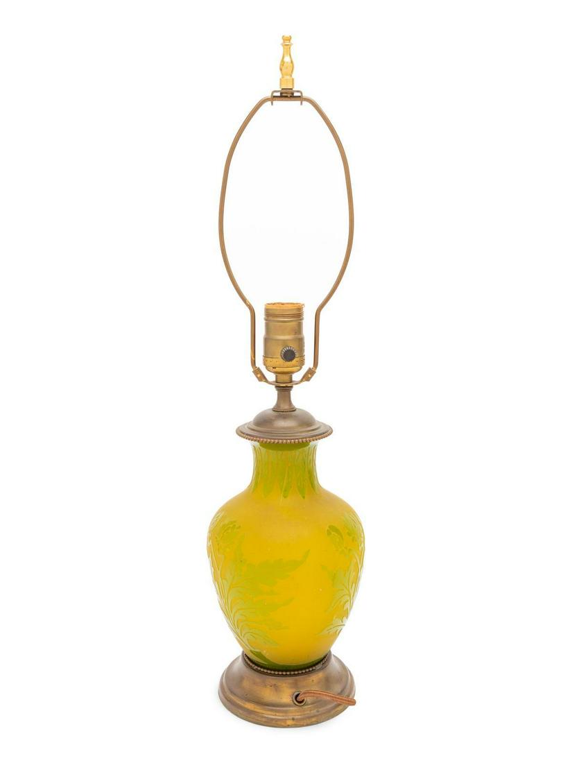 Steuben American, Early 20th Century A Cameo Glass: Steuben American, Early 20th Century A Cameo Glass Table Lamp glass Height overall 21 inches Property from a Private Collection, Chicago, Illinois