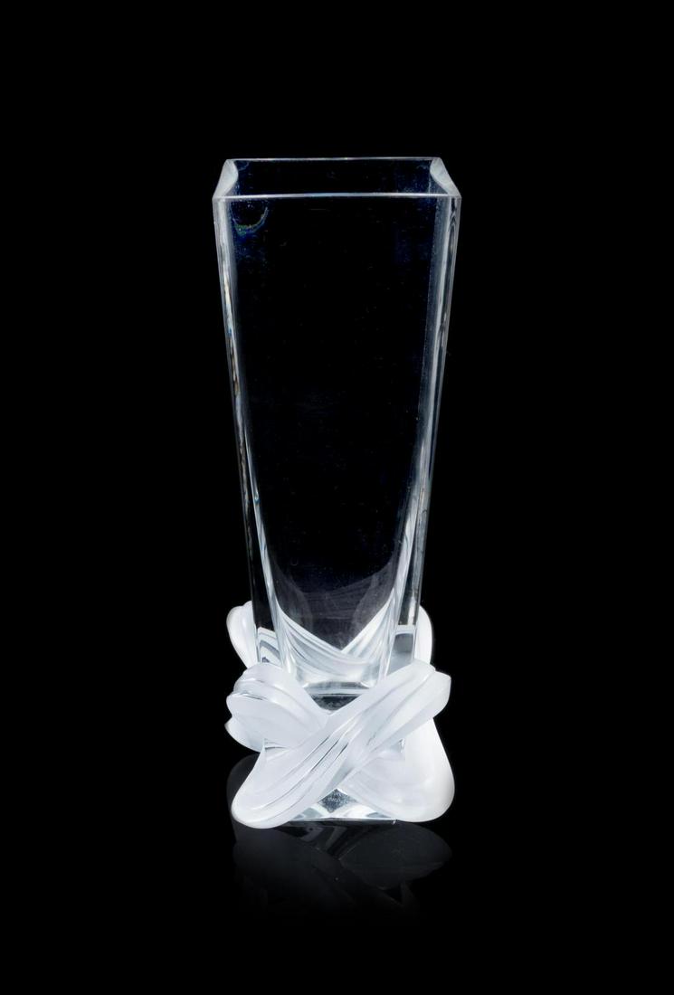 Lalique Lucca Vase: Lalique Lucca Vase mold-blown and frosted glass signed Lalique France H 11 inches Property from the Estate of Herbert Wittow, Denver, Colorado