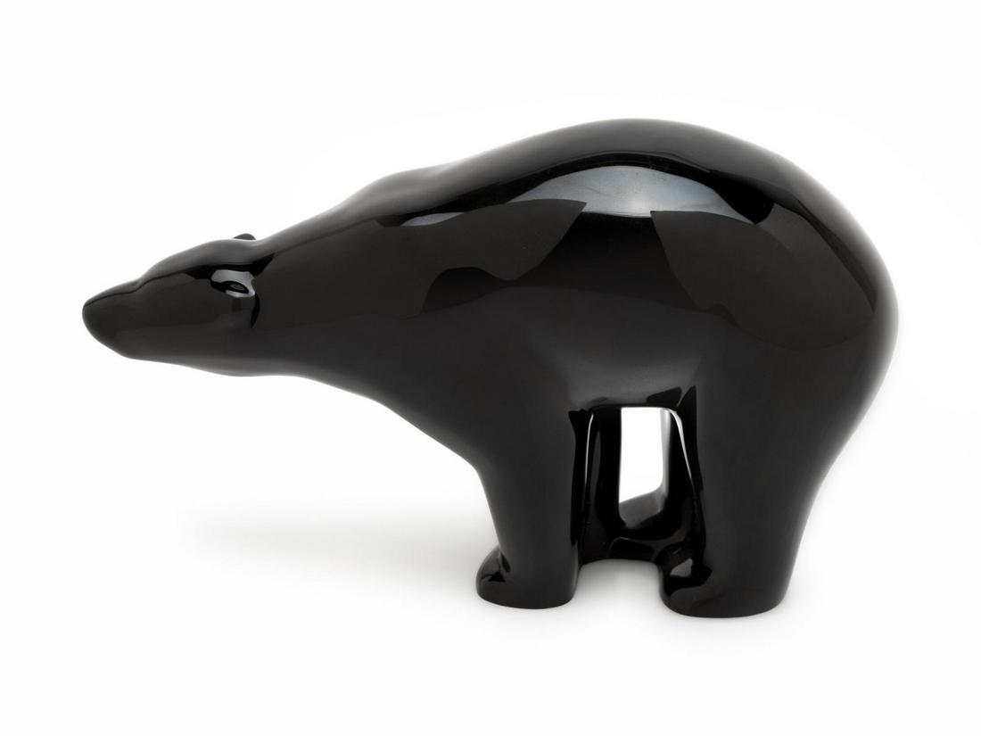 Baccarat France, Late 20th Century Polar Bear Figure: Baccarat France, Late 20th Century Polar Bear Figure mold-blown glass signed H 4 1/4 inches