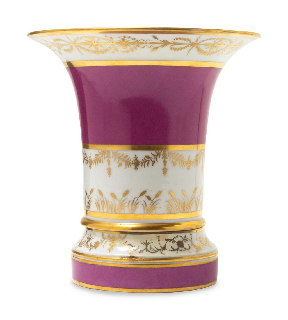 A Paris Porcelain Vase: A Paris Porcelain Vase 19th Century Height 9 3/4 inches. Property from the Collection of Dr. Gregory Boshart and Dr. William Lawrence, Chicago, Illinois