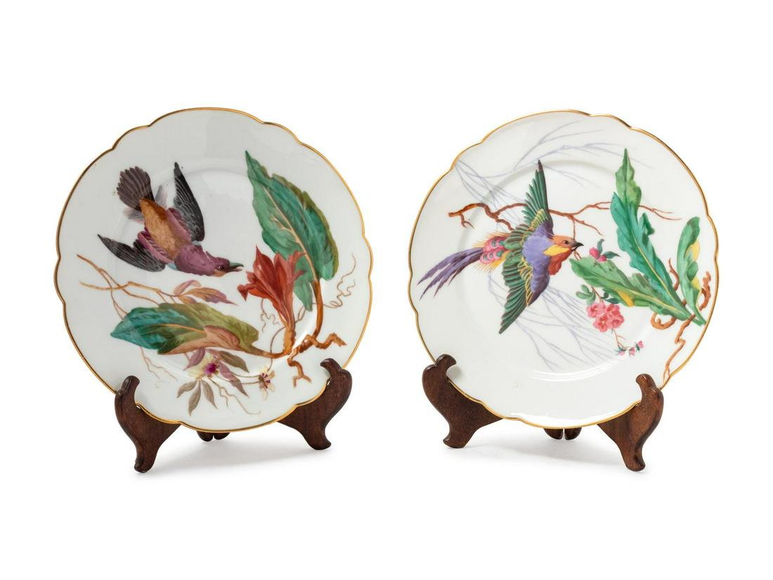 A Pair of Paris Porcelain Plates: A Pair of Paris Porcelain Plates Ch. Pillivuyt & Cie, 19th Century Diameter 8 3/4 inches. Property from the Collection of Dr. Gregory Boshart and Dr. William Lawrence, Chicago, Illinois