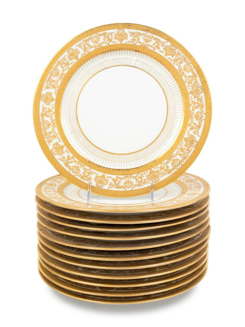 A Set of Twelve Limoges Service Plates: A Set of Twelve Limoges Service Plates 20th Century Diameter 11 inches. Property from the Collection of Dr. Gregory Boshart and Dr. William Lawrence, Chicago, Illinois