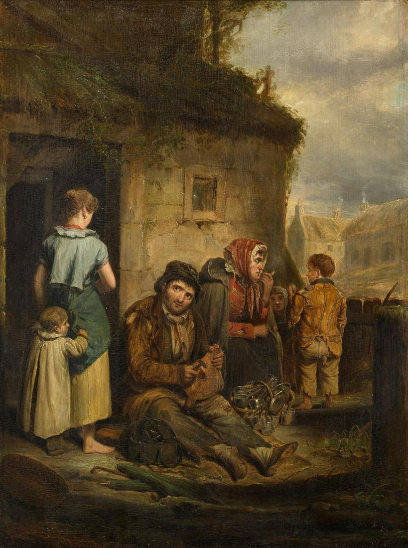 Continental School, Late 19th/Early 20th Century: Continental School, Late 19th/Early 20th Century Untitled (The Tinker) oil on panel 18 3/4 x 13 3/4 inches.