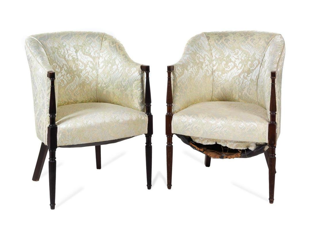A Pair of George III Mahogany Armchairs: A Pair of George III Mahogany Armchairs Early 19th Century Property from a Midwest Collector