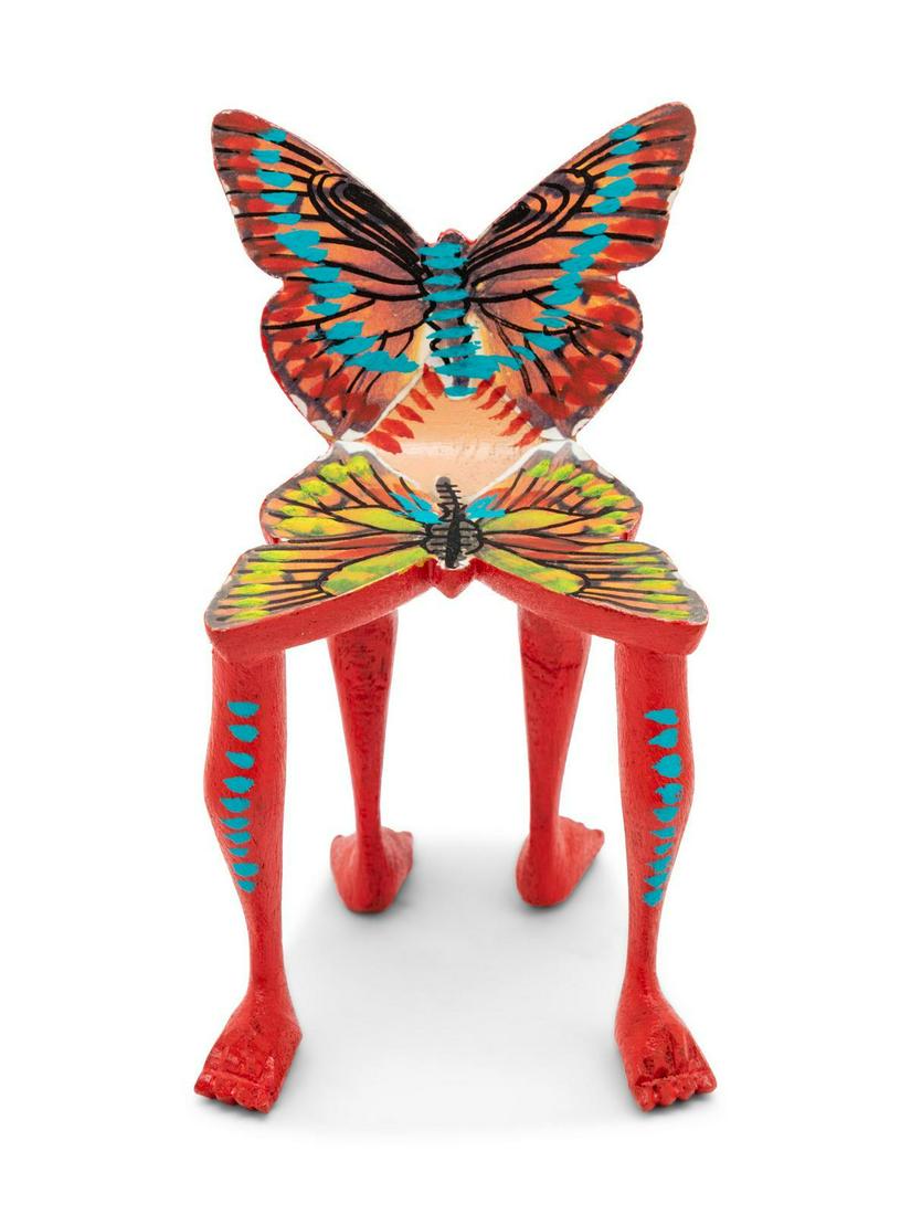 A Pedro Friedeberg Diminutive Butterfly Chair: A Pedro Friedeberg Diminutive Butterfly Chair with partially obscured Pedro Friedeberg signature to the underside. Height 4 1/2 inches. Property from the Estate of Herbert Wittow, Denver, Colorado