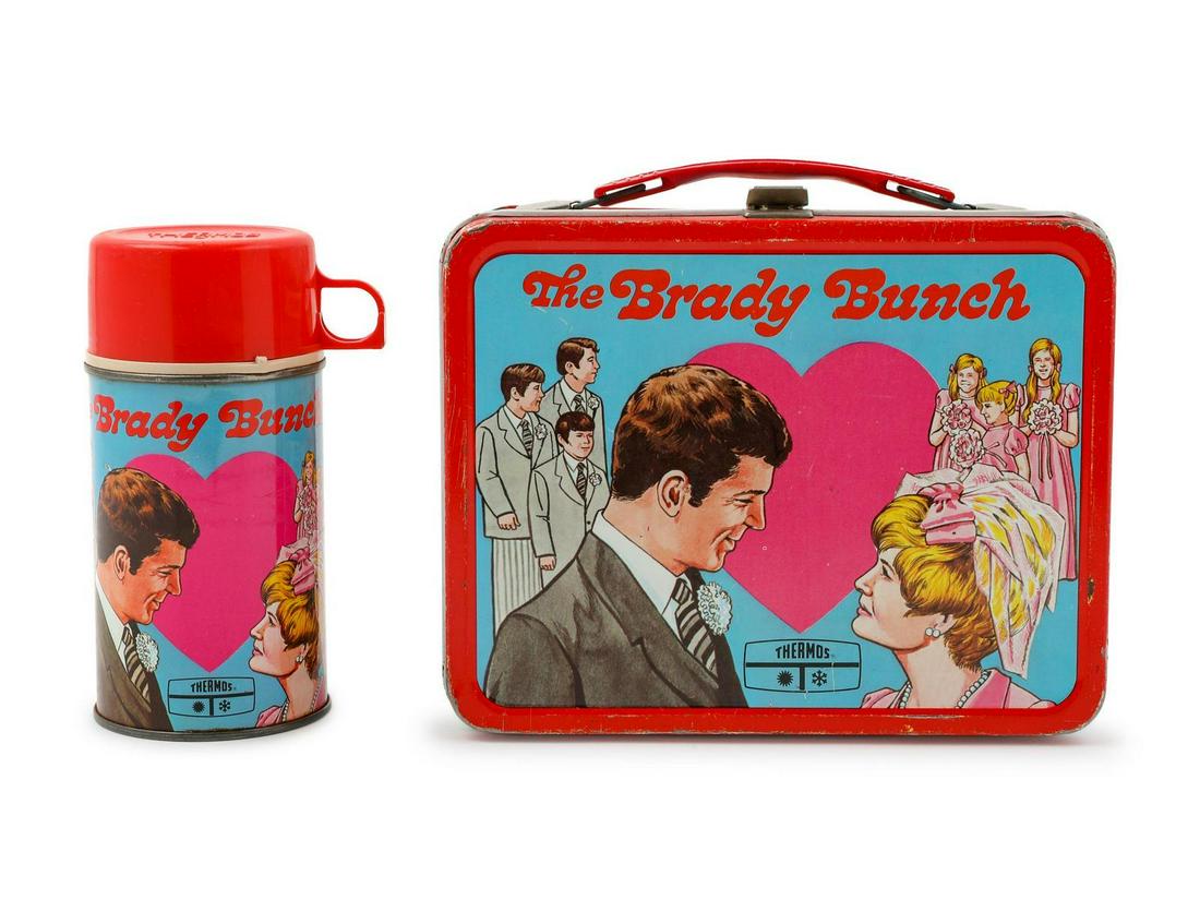 A King-Seeley Thermos Co. "Brady Bunch" Lunch Box: A King-Seeley Thermos Co. "Brady Bunch" Lunch Box together with a Thermos. Property from an Important Private Collection