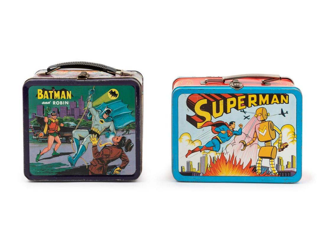 An Aladdin Industries "Batman & Robin" Lunch Box and a: An Aladdin Industries "Batman & Robin" Lunch Box and a "Superman" Lunch Box Property from an Important Private Collection