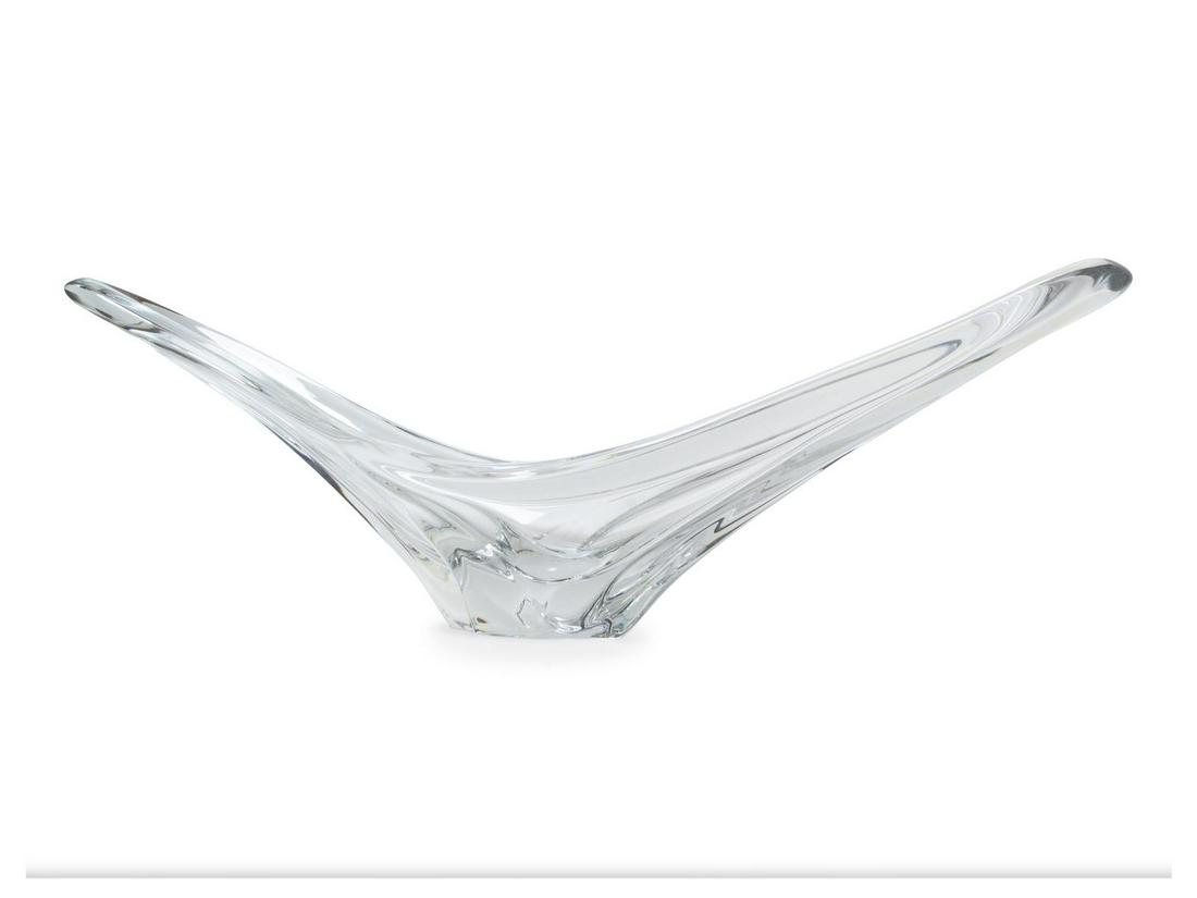 An Italian Glass Center Bowl: An Italian Glass Center Bowl 20th Century Height 9 1/2 x width 29 1/8 inches. Property from the Collection of Dr. Gregory Boshart and Dr. William Lawrence, Chicago, Illinois