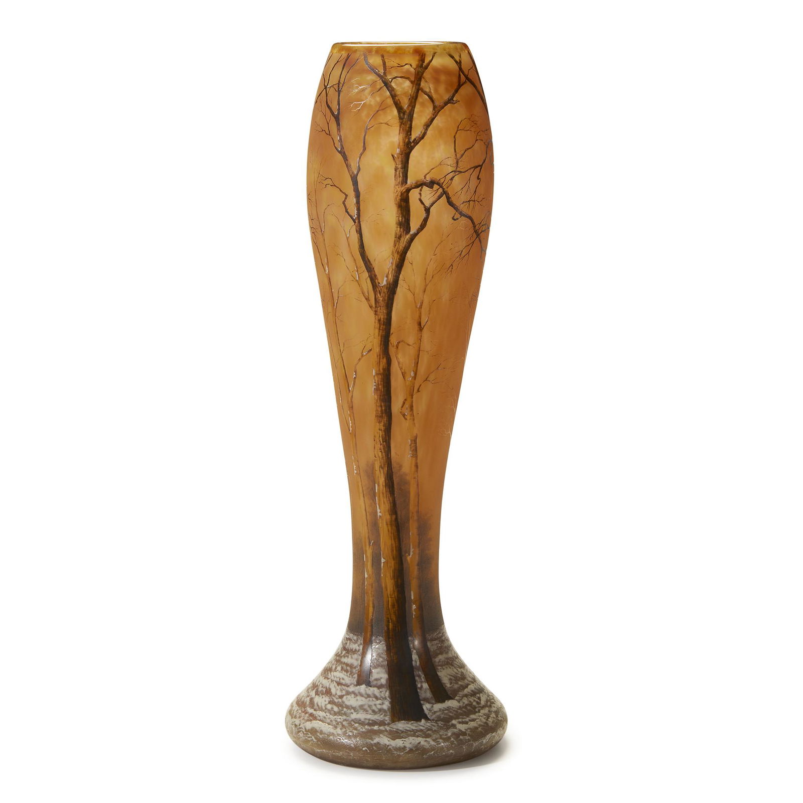 Daum (French, est. 1878), A Tall "Winter Landscape" (1 of 1)