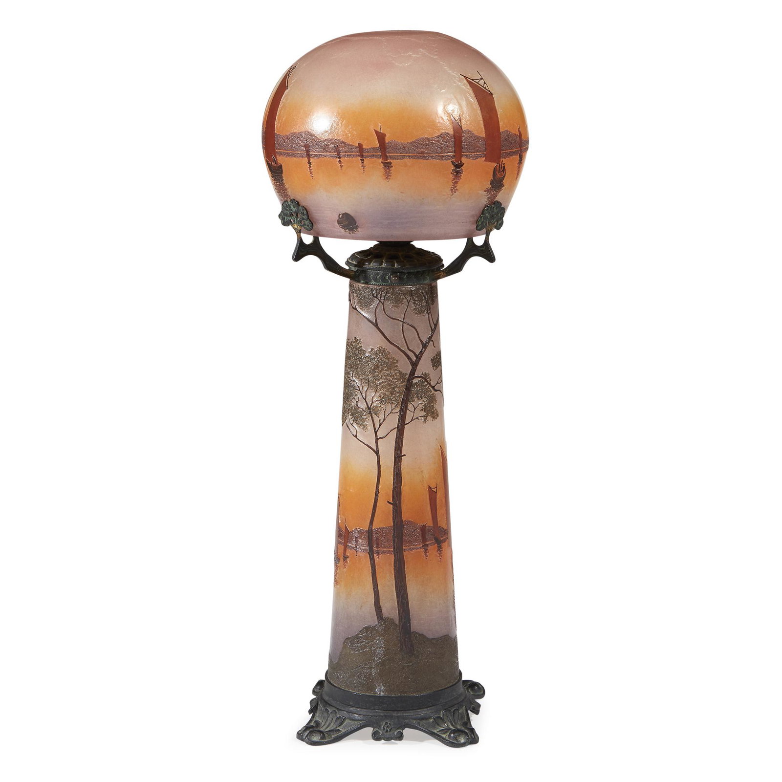 Legras (French, est. 1864), A "Sailboats" Table Lamp, (1 of 1)