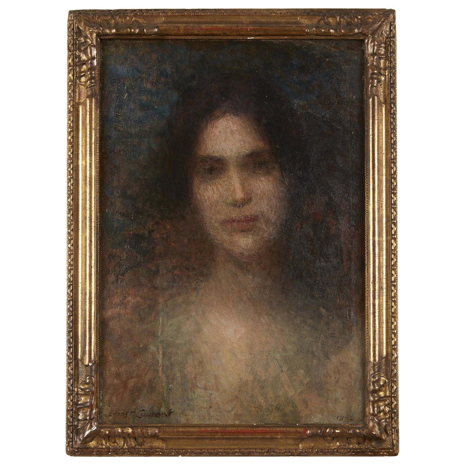 Ernest Laurent, (French, 1861-1929), Portrait of a Lady: Ernest Laurent (French, 1861-1929) Portrait of a Lady 1896 Oil on canvas Signed (lower left), dated (lower right) 18 3/4 x 13 in. (48 x 33 cm) PROVENANCE: Property from a Prominent Private Collection,